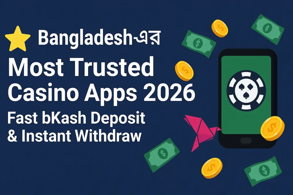 Bangladesh Most Trusted Casino Apps 2026 – Fast bKash Deposit & Instant Withdraw Banner